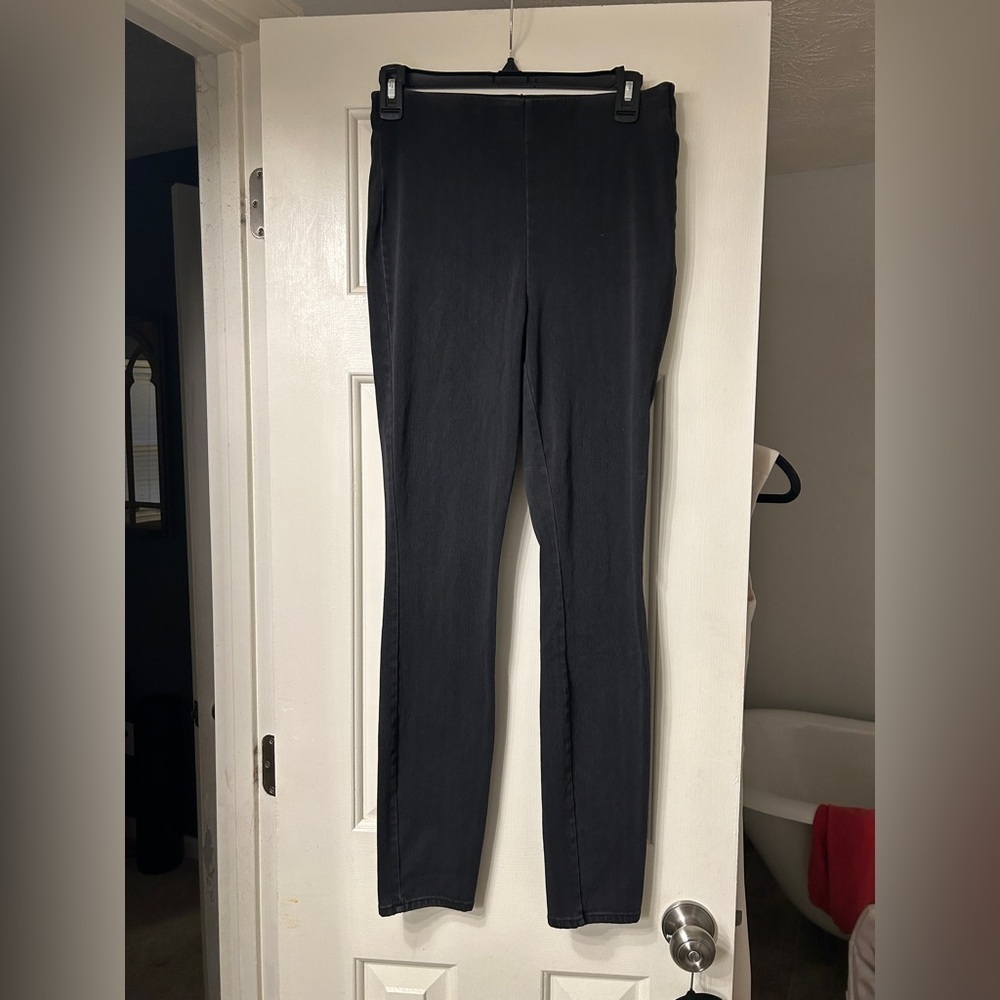 Good American Jeans Women 2/ MED Black Pull On Skinny Jeans Stretch High